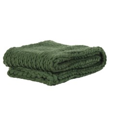 HEAVY KNITTED BLANKET OLIVE 